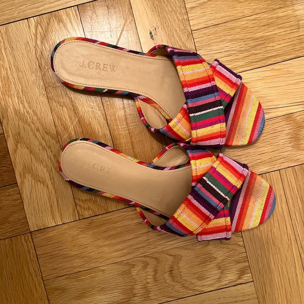J Crew Rainbow Slide Sandals